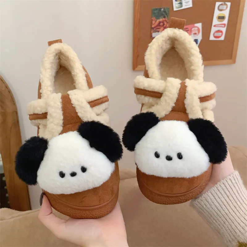 SHIGUDE Cotton Slippers Women's Dark Coffee-11