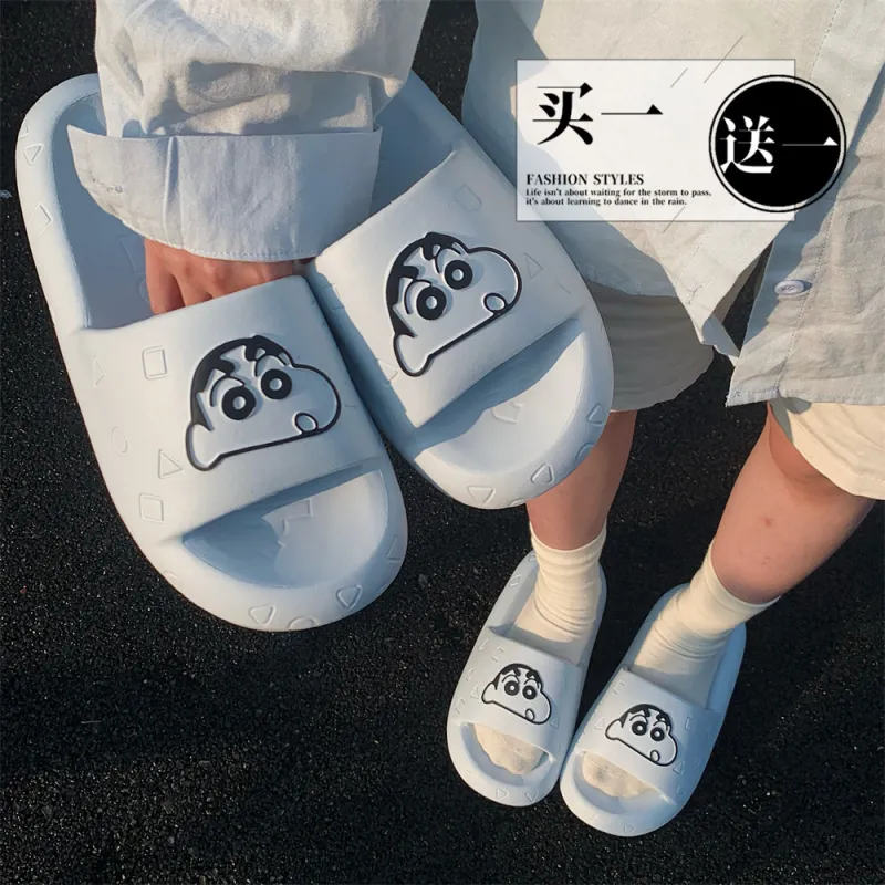 SHIGUDE x Crayon Shinchan Sandal Slippers Unisex, Milk White-25