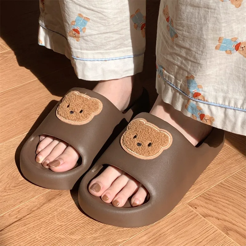 SHIGUDE Sandal Slippers Unisex, Black Brown-1