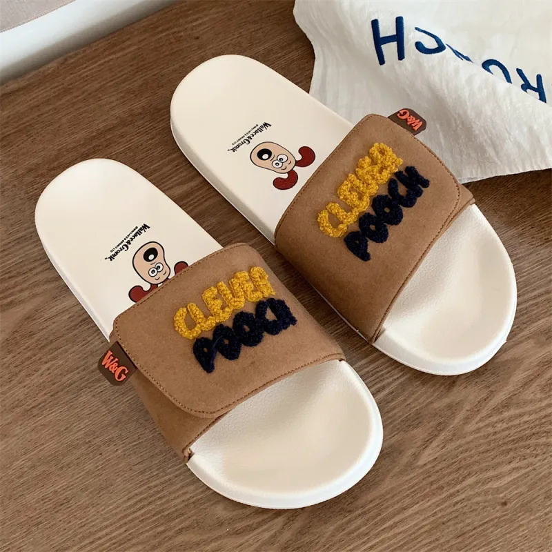 SHIGUDE x Super Invincible Dog Slippers Unisex Black-9