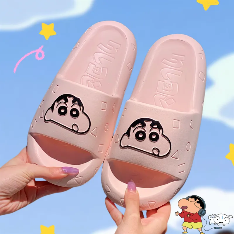 SHIGUDE x Crayon Shinchan Sandal Slippers Unisex, Milk White-37