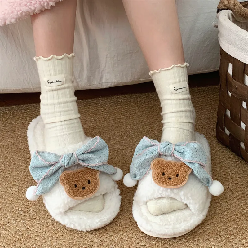SHIGUDE Cotton Slippers Women's Brown-9