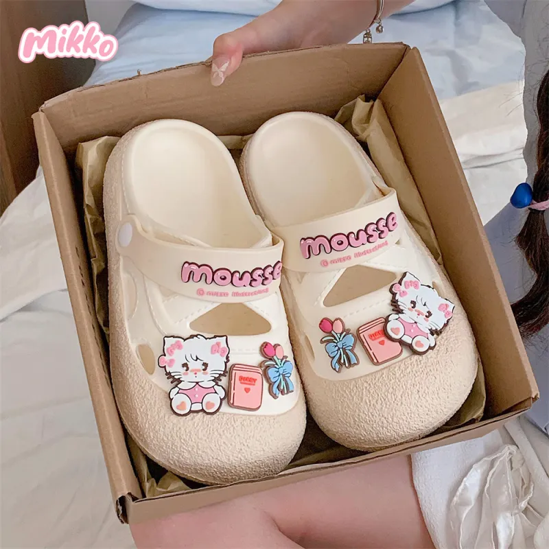 SHIGUDE x MIKKO ILLUSTRATIONS Slippers Women's, White Apricot-2