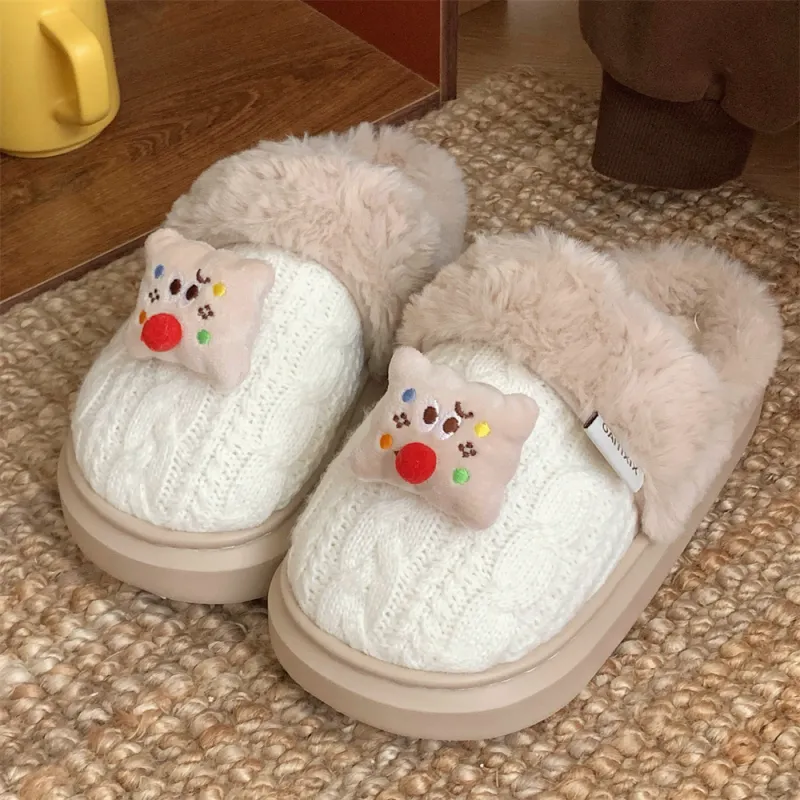 SHIGUDE Cotton Slippers Women's White-2