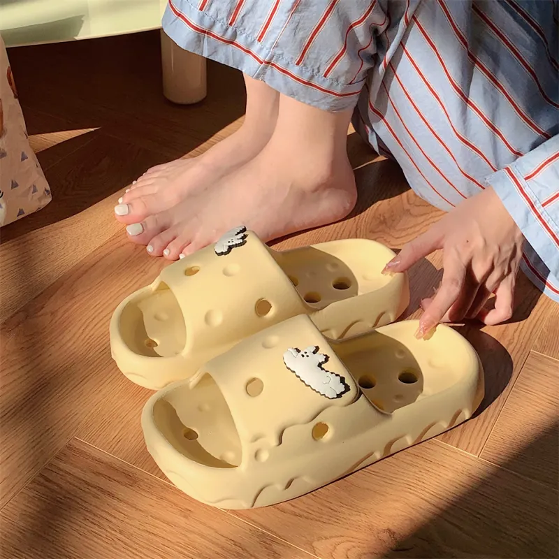 SHIGUDE Home Slippers Unisex, Light Yellow-3