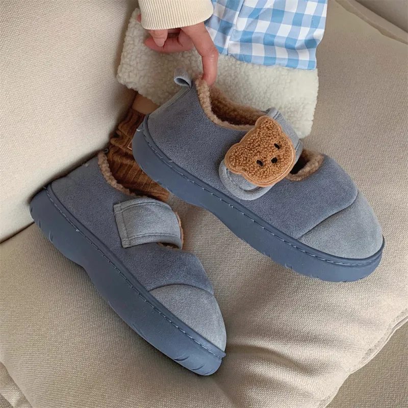 SHIGUDE Cotton Slippers Unisex Light Brown-34