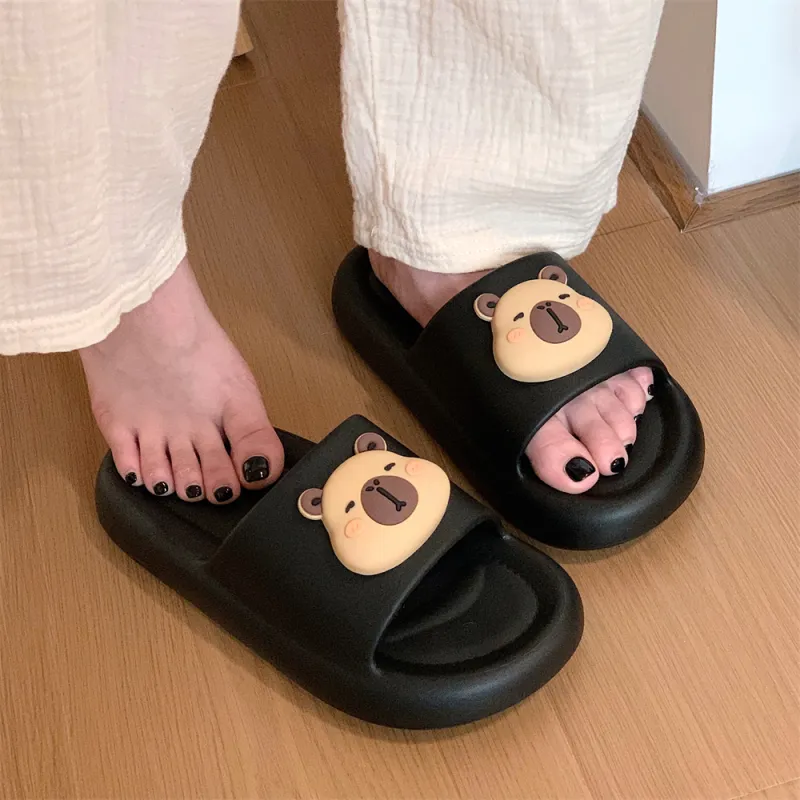 SHIGUDE Slippers Men's & Women's, Black-2