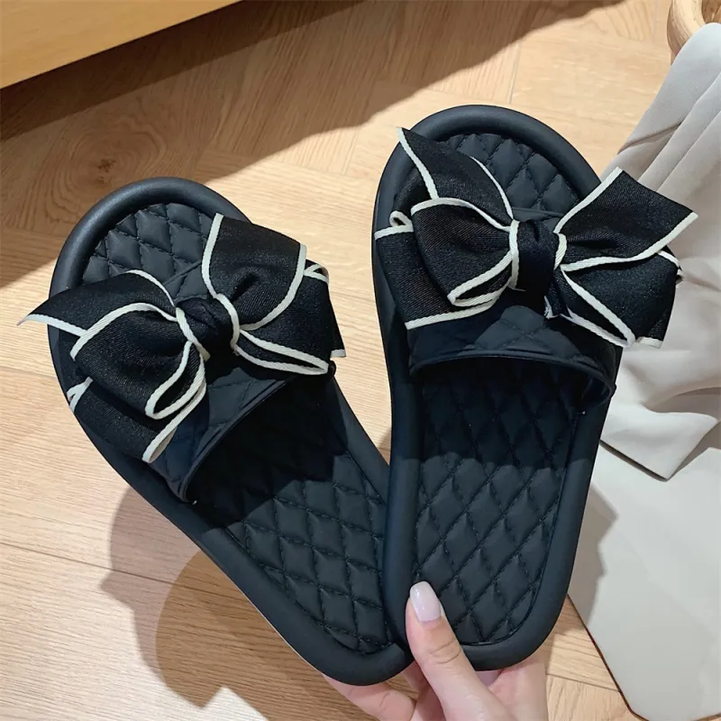 SHIGUDE Sandal Slippers Women's Black-2