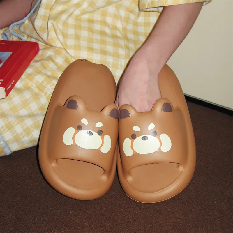 SHIGUDE Sandal Slippers Unisex, Yellow Brown-4