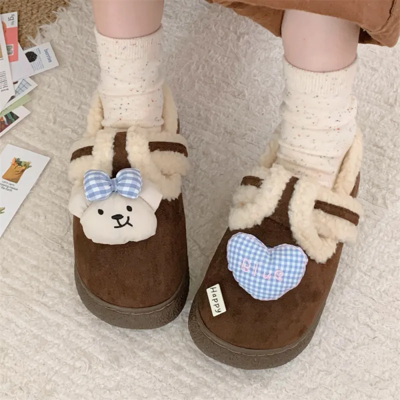 SHIGUDE Cotton Slippers Women's Dark Coffee-4