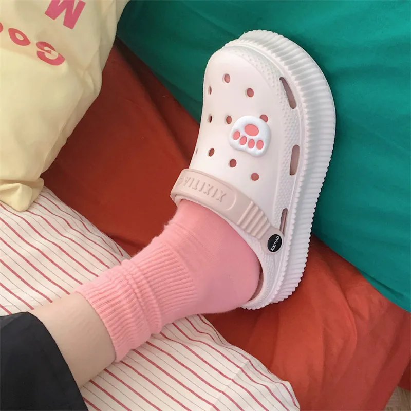 SHIGUDE Slippers Women's, White Rose Red-7