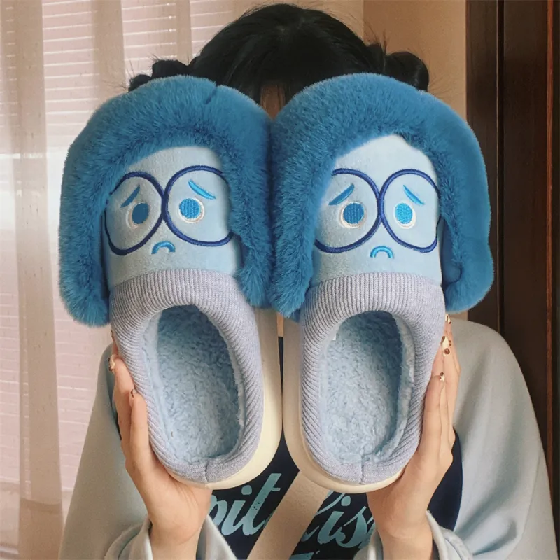 SHIGUDE x Disney Cotton Slippers Women's, Blue-1