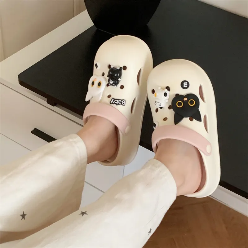 SHIGUDE Sandal Slippers Women's, White Yellow-10