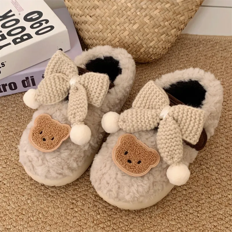 SHIGUDE Cotton Slippers Women's Cream Apricot-5