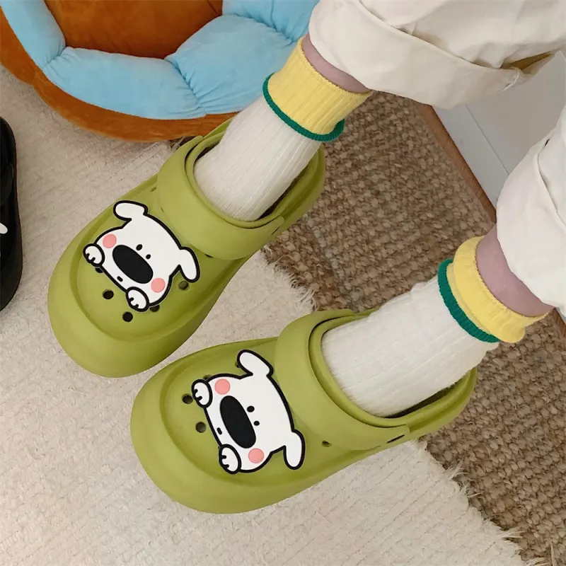 SHIGUDE Slippers Women's, Green-3