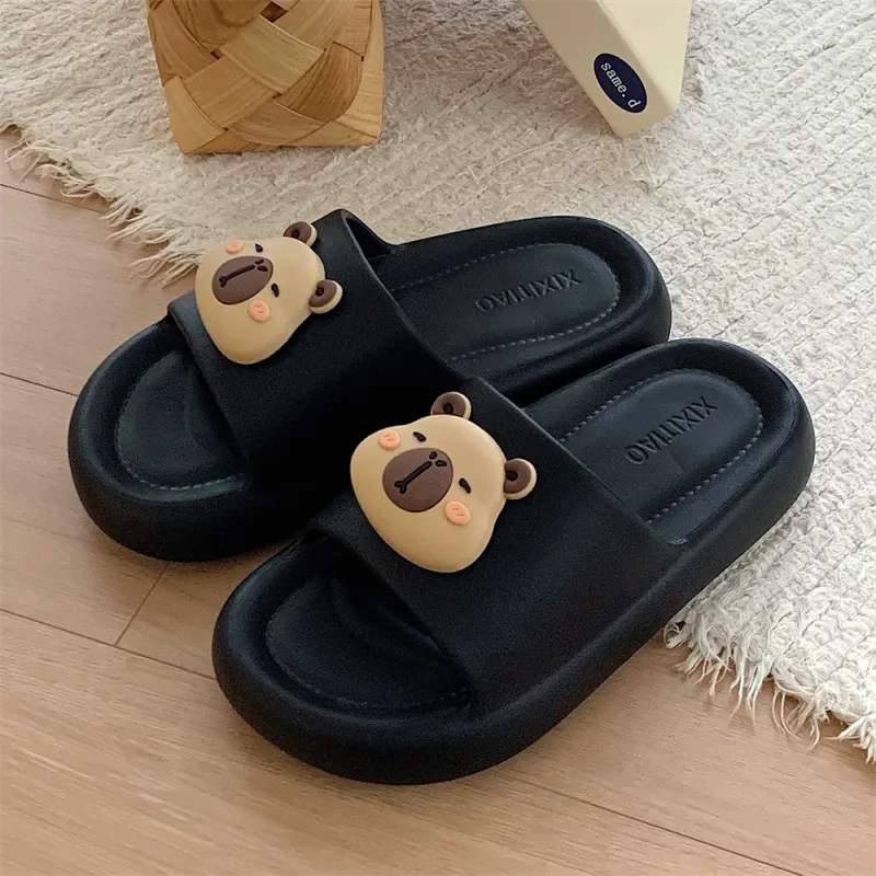 SHIGUDE Slippers Men's & Women's, Black-5