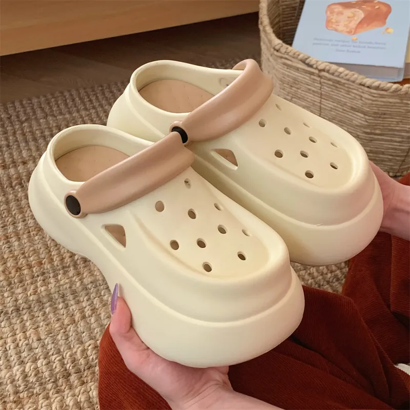SHIGUDE Slippers Women's, White/Pink-7
