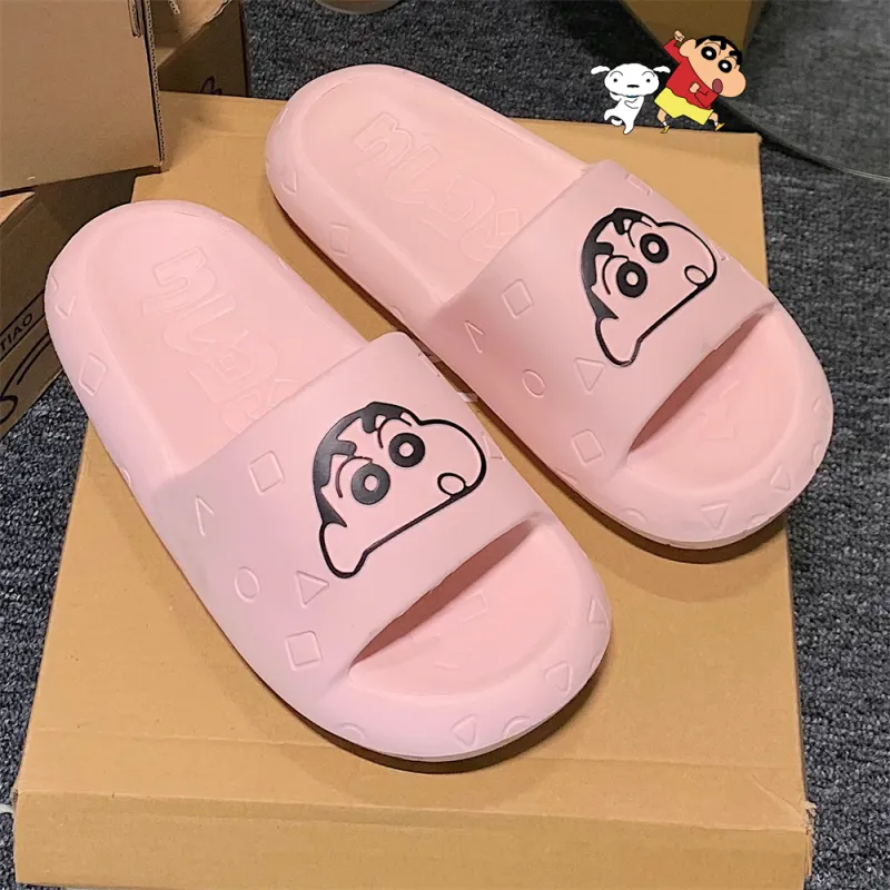 SHIGUDE x Crayon Shinchan Sandal Slippers Unisex, Milk White-39