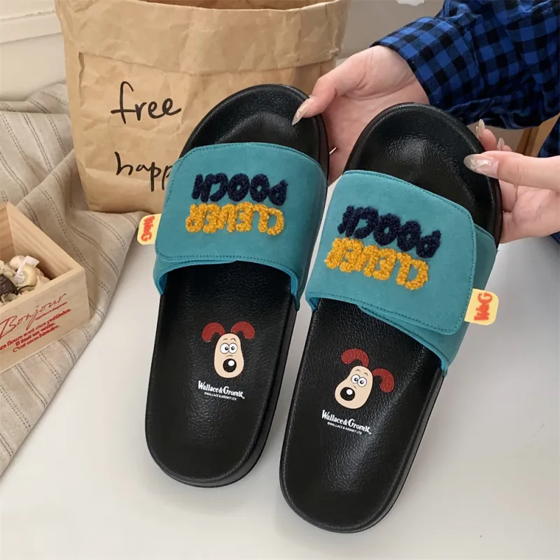 SHIGUDE x Super Invincible Dog Slippers Unisex Black-5