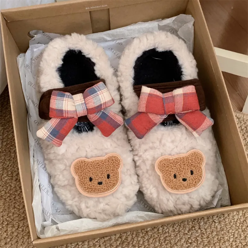 SHIGUDE Cotton Slippers Women's Cream Apricot-3