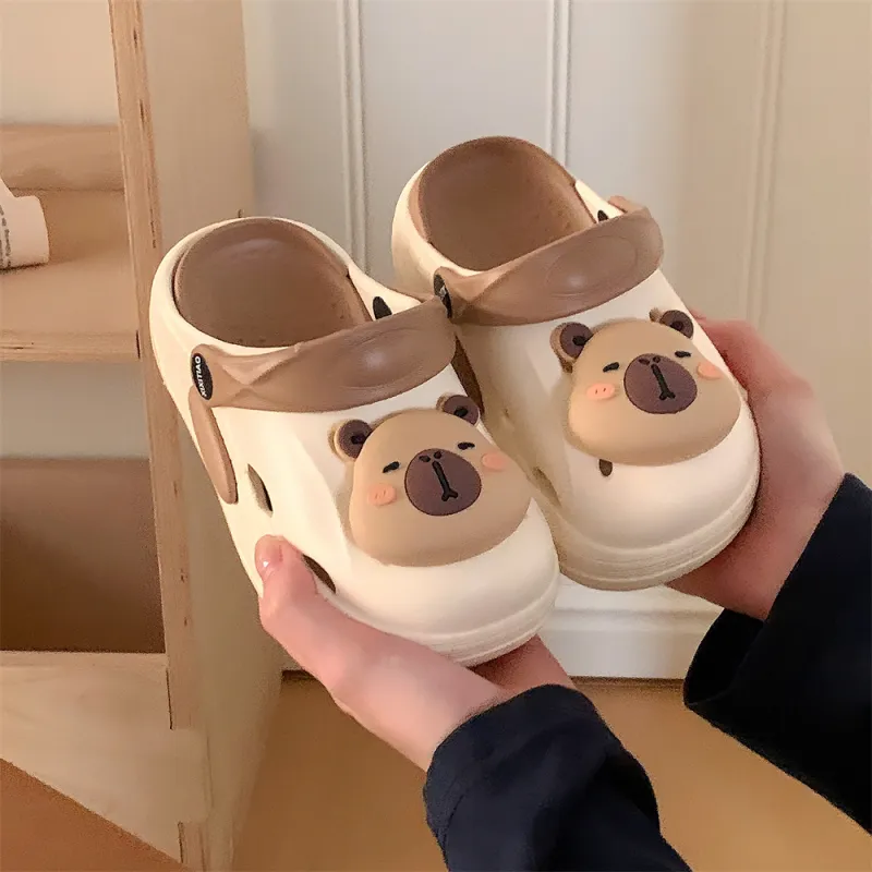 SHIGUDE Sandal Slippers White+Khaki-1