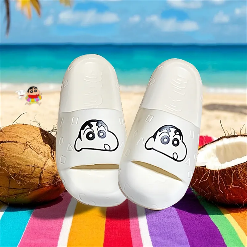 SHIGUDE x Crayon Shinchan Sandal Slippers Unisex, Milk White-31