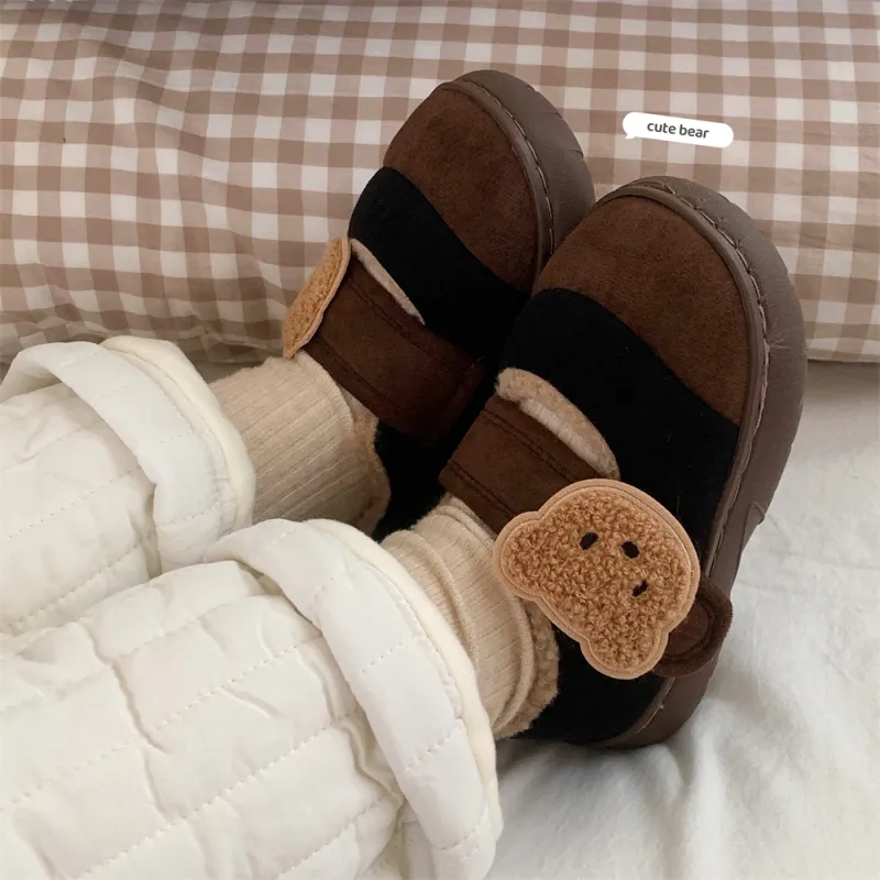 SHIGUDE Cotton Slippers Unisex Light Brown-17