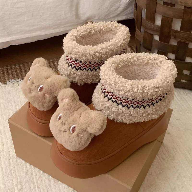 SHIGUDE Cotton Slippers Women's Black-8