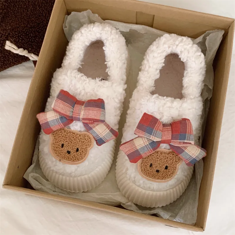 SHIGUDE Cotton Slippers Women's Brown-13