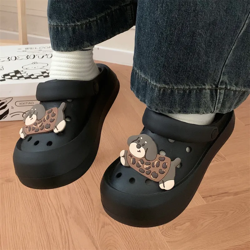 SHIGUDE Slippers Women's, Black-3
