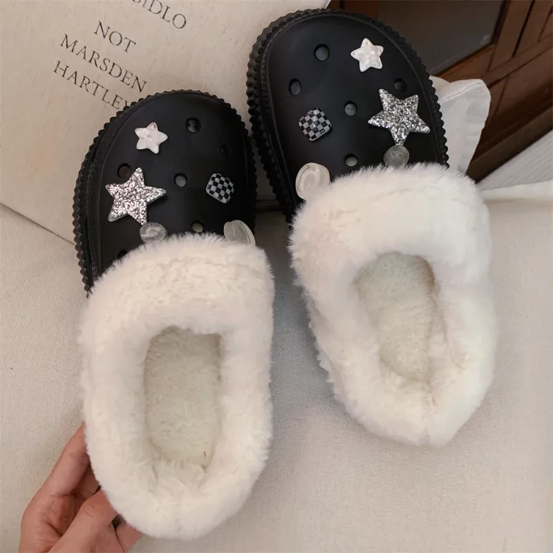 SHIGUDE Cotton Slippers Women's Cream White-9