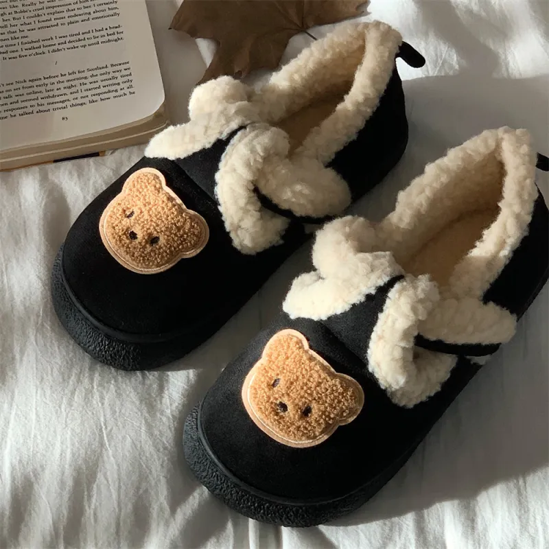 SHIGUDE Cotton Slippers Unisex Black-16