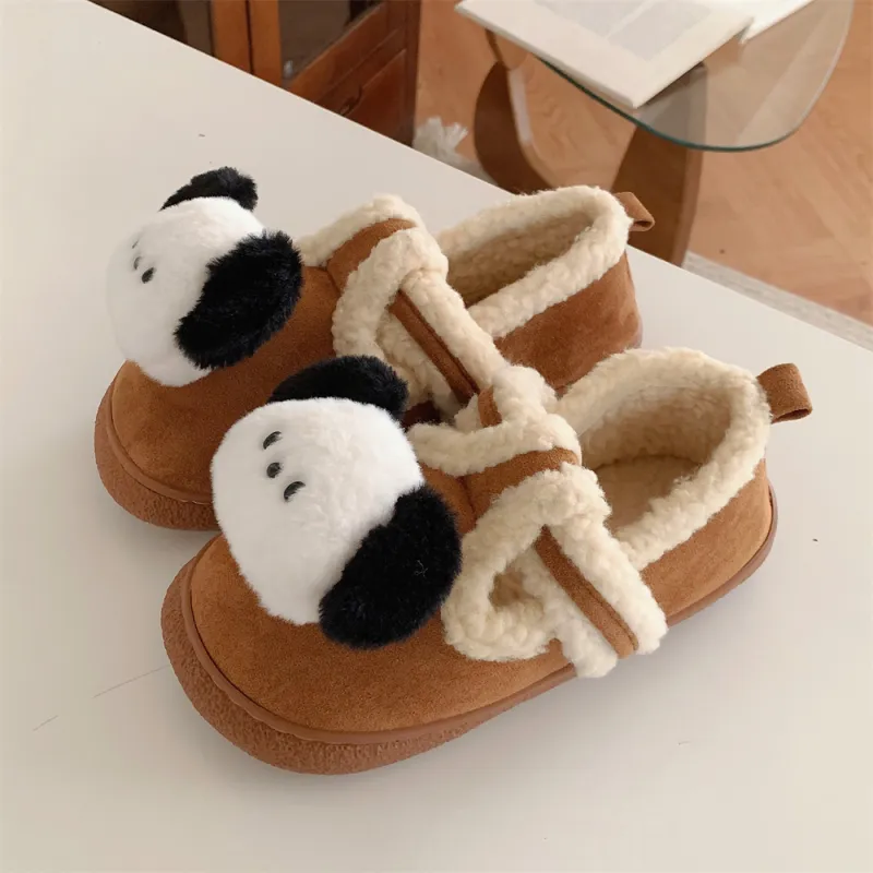 SHIGUDE Cotton Slippers Women's Dark Coffee-8