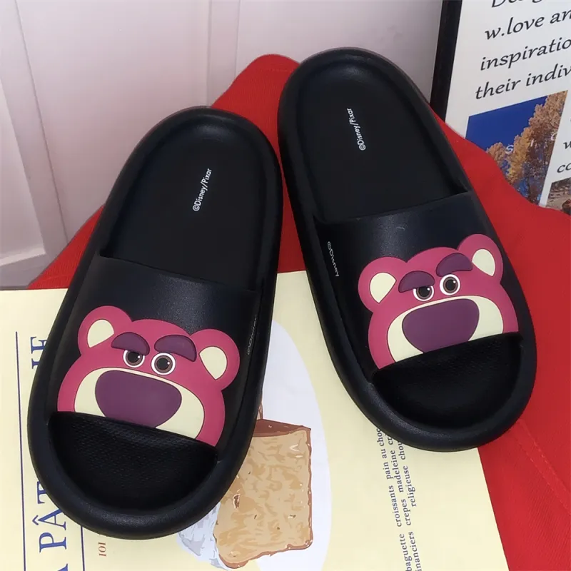 SHIGUDE x Disney Sandal Slippers Women's, Black-3