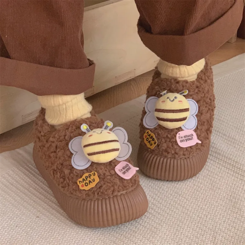 SHIGUDE Cotton Slippers Women's Khaki-12