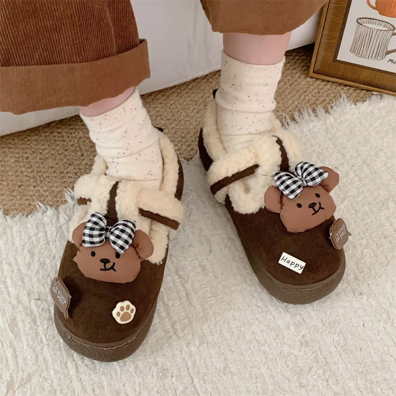 SHIGUDE Cotton Slippers Women's Dark Coffee-20