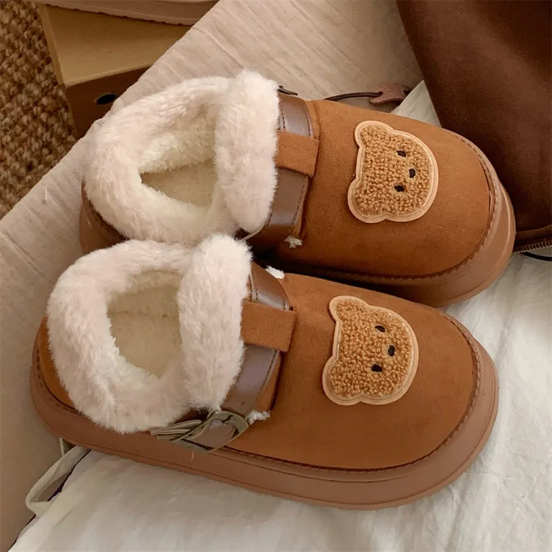 SHIGUDE Cotton Slippers Women's Khaki-7