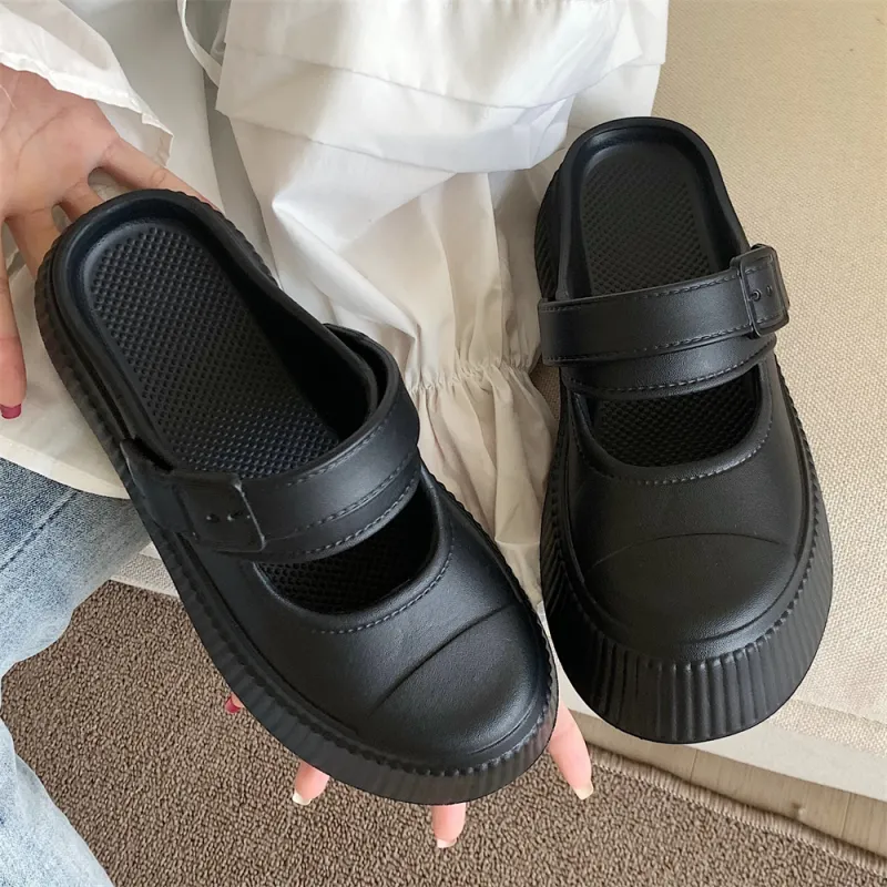 SHIGUDE Slippers Women's, Black-1