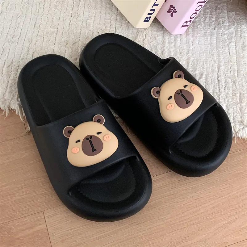 SHIGUDE Slippers Men's & Women's, Black-3