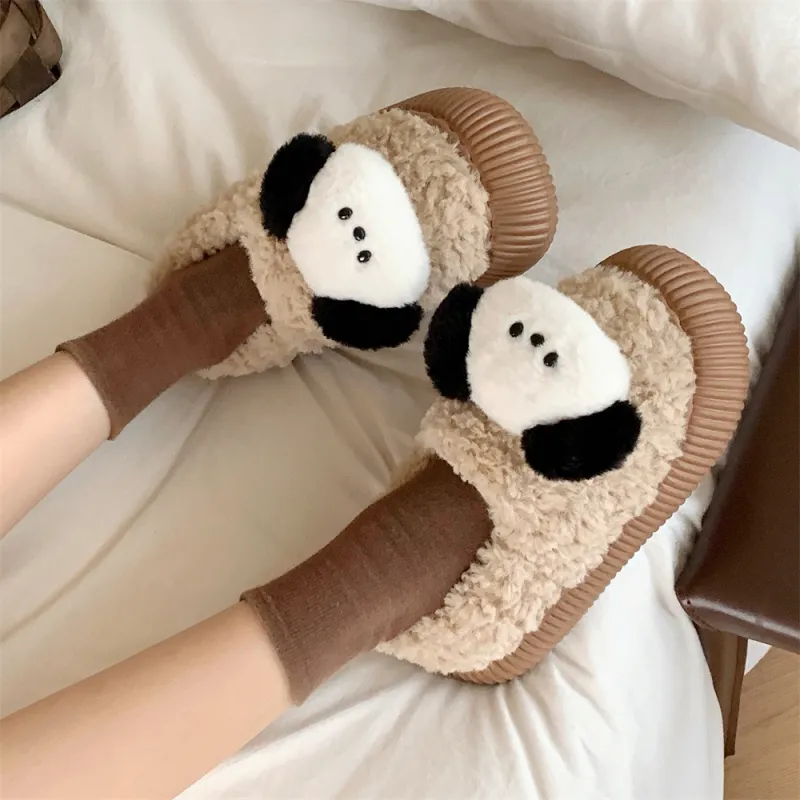 SHIGUDE Cotton Home Slippers Women's Khaki-4