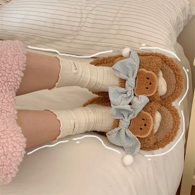 SHIGUDE Cotton Slippers Women's Brown-5