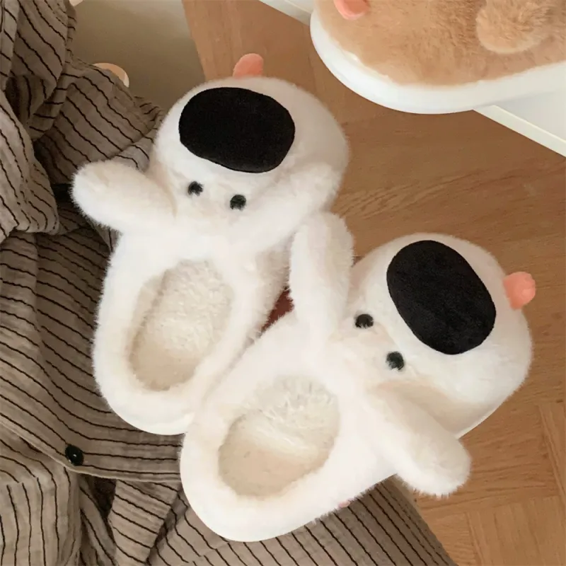SHIGUDE Cotton Slippers Unisex Brown-9