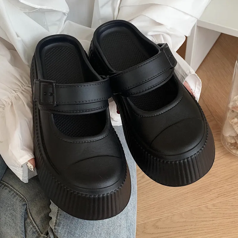 SHIGUDE Slippers Women's, Black-3