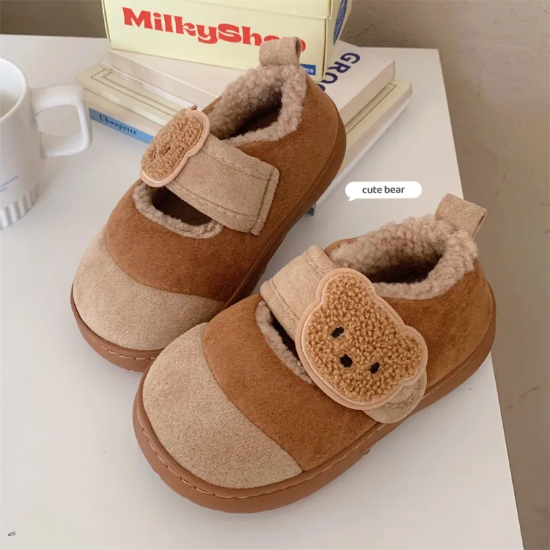 SHIGUDE Cotton Slippers Unisex Light Brown-3