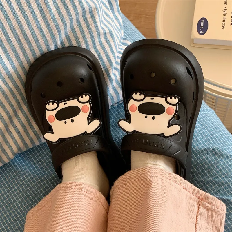 SHIGUDE Home Slippers Women's, Black-1