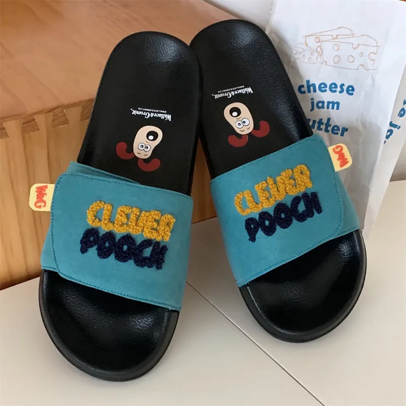 SHIGUDE x Super Invincible Dog Slippers Unisex Black-2