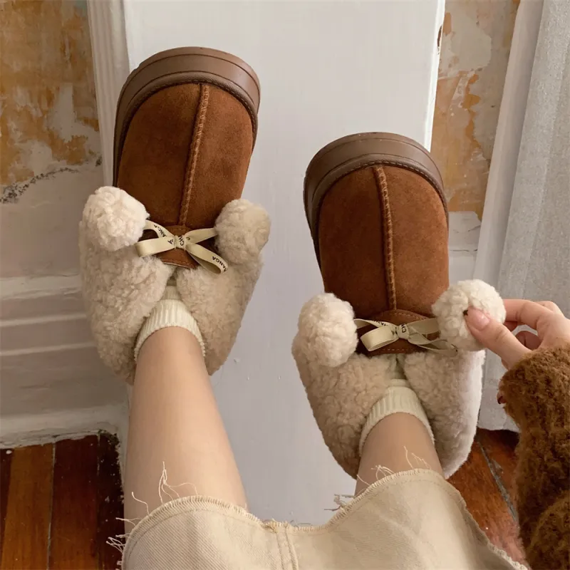 SHIGUDE Cotton Slippers Women's Brown-22
