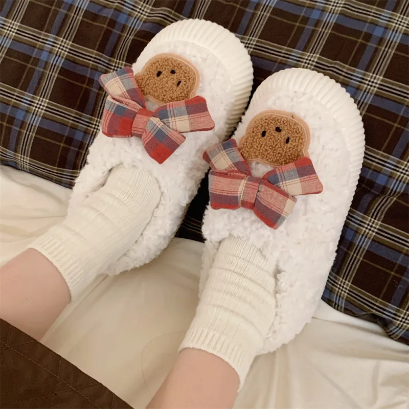 SHIGUDE Cotton Slippers Women's Brown-14