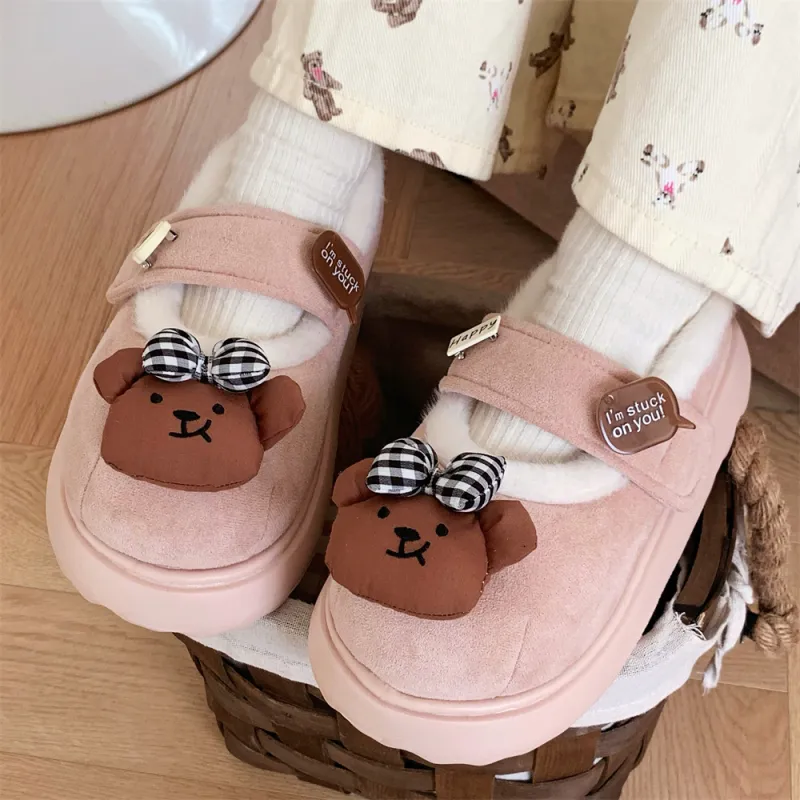 SHIGUDE Cotton Slippers Women's Pink-3