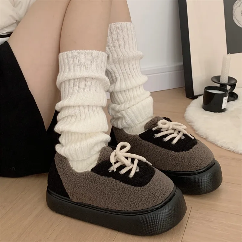 SHIGUDE Cotton Slippers Women's Brown-17